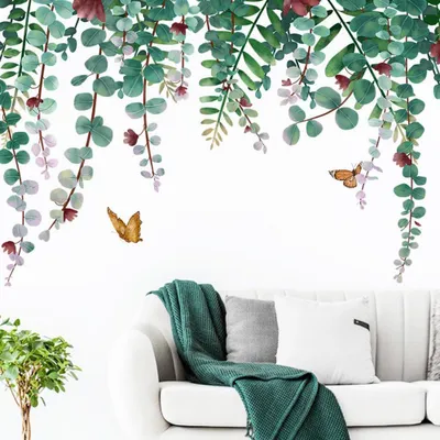 Produktbild von 3er-Set Wandtattoo Wandaufkleber Fensteraufkleber Wandsticker Efeu Hängende Ranken Blätter Blumen