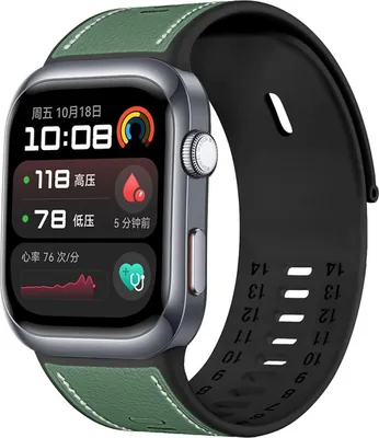 Immagine prodotto di Per Huawei Watch D2 Banda da braccio di sostituzione in pelle ibrida di alta qualità in silicone verde