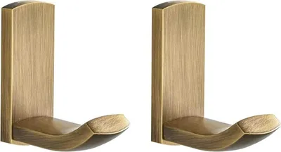 Produktbild von Antike Messing-Duschklemmen für Handtücher und Kleidung, Wandmontage, geborstelt, Bronze - 2 Haken