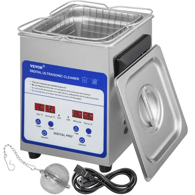 Produktbild von VEVOR Ultraschallreinigungsgerät 2L Ultraschallreinigungsmaschine 60W Ultraschallreiniger 0-30 Minuten Ultraschallgerät RT-80℃ aus Edelstahl 316 & 304 Geeignet zur Reinigung von Schmuck Brillen Uhren