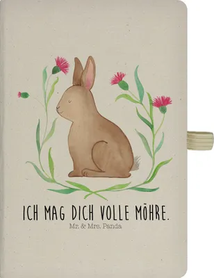 Produktbild von Mr. & Mrs. Panda Tagebuch Hase Sitzen - Transparent - Geschenk, notizbuch, Journal, Liebe, Kaninchen, Ostergrüße, Frohe Ostern, Kladde, A5, Notizheft, Osterhase