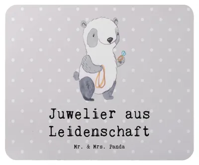 Produktbild von Mr. & Mrs. Panda Mousepad Juwelier Leidenschaft - Grau Pastell - Geschenk, Lustig, Mauspad, laptop, Goldschmied, Spruch, Mouse Pad, pc