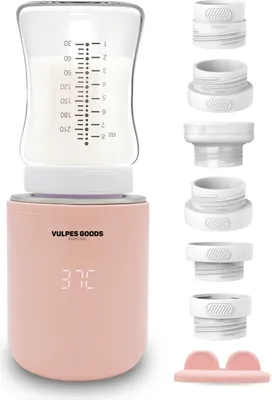 Produktbild von Vulpes Goods Tragbarer Flaschenwärmer Baby, kabelloser Milchwaermer, Inklusive 6 Adapter, Für alle Babyflaschen, 8.800 mAh, PRO