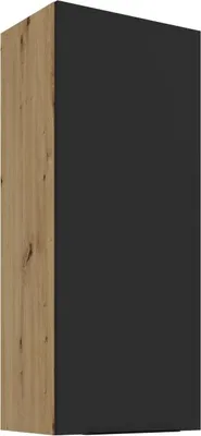 Immagine prodotto di Mobile alto da cucina LUNARA - larghezza 45 cm, nero / rovere artigianale
