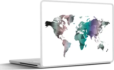 Produktbild von MuchoWow® Laptop Aufkleber Sticker Cover Weltkarte - Abstrakt - Farben - Kinder - Jungen - Mädchen 31x22.5 cm - Laptop-Deko