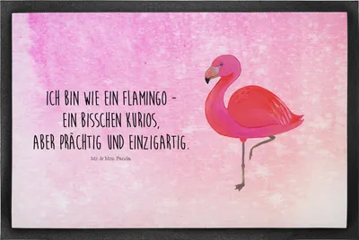 Produktbild von Mr. & Mrs. Panda Fußabtreter Flamingo Classic 40 x 60 cm - Aquarell Pink - Geschenk, glücklich, Stolz, Fussmatte, Schmutzmatte, Spruch, Freundin, fußmatte, Prächtig