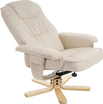 Image de Fauteuil relax Fauteuil de télévision sans pouf M56 similicuir FSC®- ~ crème