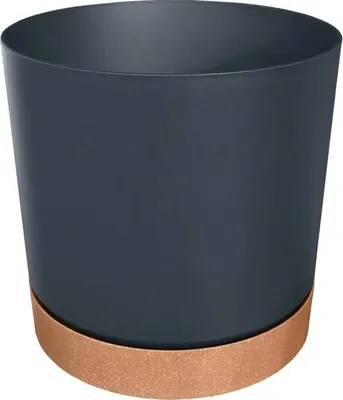Immagine prodotto di Prosperplast s.r.o. Vaso da fiori TUBO PM 17,8 cm, antracite con ciotola beige