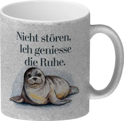 Produktbild von Robbe Glitzer-Kaffeebecher - Ruhe genießen