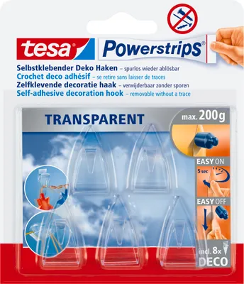 Produktbild von tesa Klebehaken selbstklebend Haken Powerstrips Wandhaken ohne Bohren Klebenagel