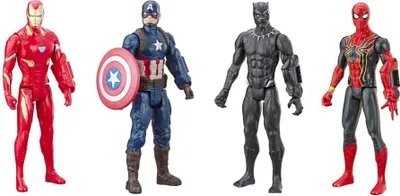 Image de Avengers Sada 4 Figurek 30 cm Černý Panter Iron Man Kapitan Amerika Spiderman od Hasbro