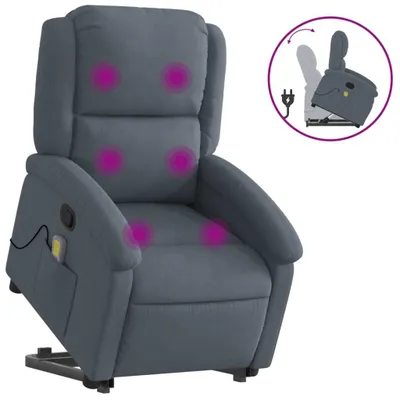 Zdjęcie produktu dla VidaXL 3204312, Aksamit, Szary, Pianka, 110 kg, 710 mm, 865 mm
