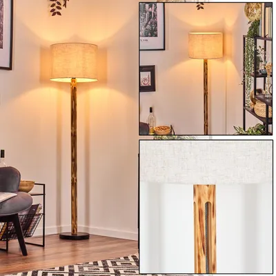 Produktbild von Schiavonea Stehlampe aus Holz/Metall und Schirm aus Stoff