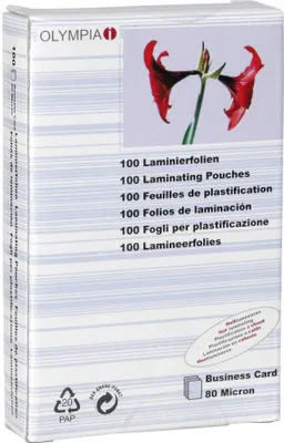 Produktbild von 1x100 Olympia Laminierfolien Visitenkarten 80 micron     9169