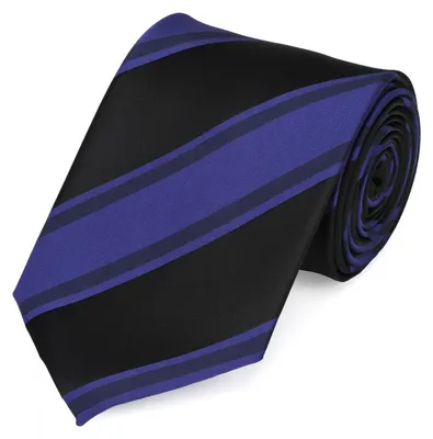 Produktbild von Fabio Farini - 1 Stück dunkle Herren Schlips - Schwarze Krawatten in 6cm Breite Breit (8cm), Jet Black/Wild Mulberry/December Sky