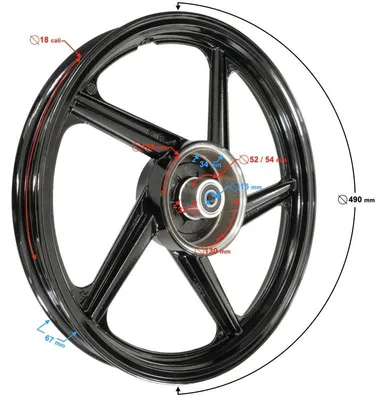 Produktbild von Hinterradfelge 18-1,85 mit Trommelbremse für Sprint 2 Moped, Aluminium