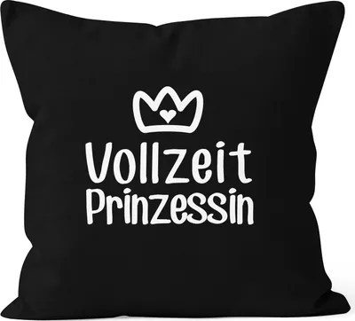 Produktbild von Kissenbezug Vollzeit Prinzessin Kissen-Hülle Deko-Kissen 40x40 MoonWorks® schwarz 2 unisize