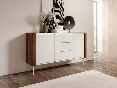 Image de Commode combinée LIA - noyer / cachemire