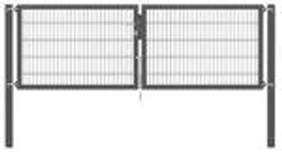 Immagine prodotto di Alberts 637163 Cancello doppio Flexo Plus con accessori, antracite, larghezza 300 cm, altezza 100 cm