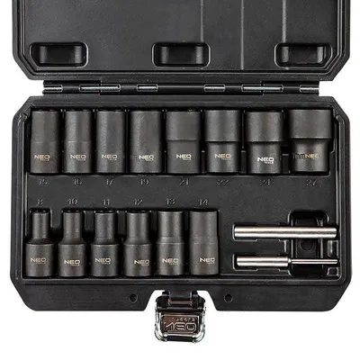Image de Coffret de douilles 1/2" NEO TOOLS 11-920 pour écrous endommagés  (16 pièces)