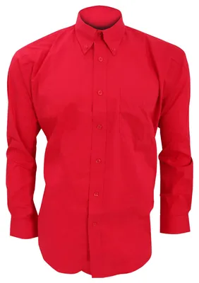 Image de Chemise Oxford pour homme Kustom Kit Corporate, manches longues FK409 (16,5 pouces) (rouge)