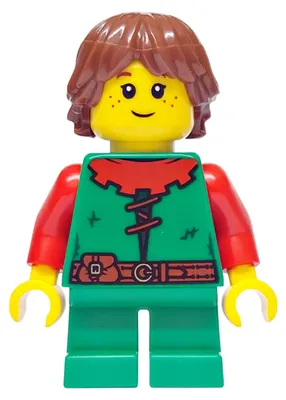 Productafbeelding van LEGO Minifiguur, Bosburcht, Bosjongen - Rood (bdp174) – nieuw