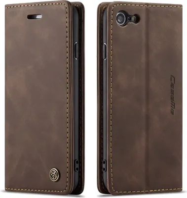 Produktbild von iPhone SE 2020 Hülle, LaimTop Retro Kunstledertasche TPU Innere, Kartenfächer, Magnetverschluss, Klapphülle mit Standfunktion Schutzhülle für iPhone SE 2020 / iPhone 7 / iPhone 8 Kaffee