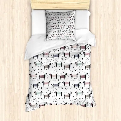 Produktbild von ABAKUHAUS Hundeliebhaber Mantele, Dackel-Welpen, Milbensicher Allergiker geeignet mit Kissenbezügen, 135 cm x 200 cm - 80 x 80 cm, Mehrfarbig