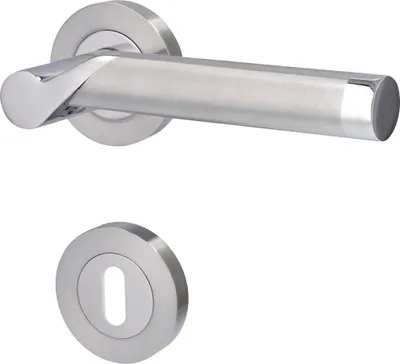 Produktbild von Alpertec BB-Rosettengarnitur Solid 1 Edelstahl silber rund