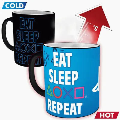 Zdjęcie produktu dla GB eye Eat Sleep Repeat, Pojedyńczy, 0,295 l, Wielobarwny, Kubek, Uniwersalne, Opakowanie na prezent