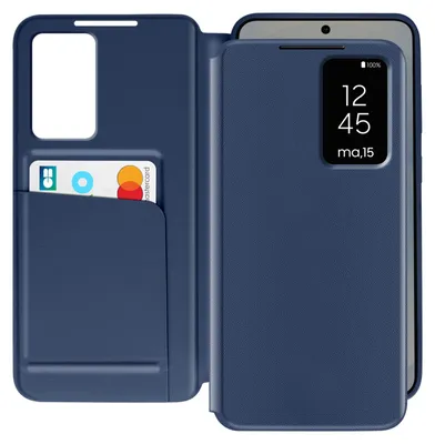 Image de Avizar, coque pour Samsung Galaxy S25 Plus avec rabat, bleu nuit