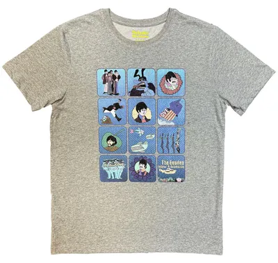 Produktbild von The Beatles Yellow Submarine Montage T-Shirt mit kurzen Ärmeln Heather Grey XL