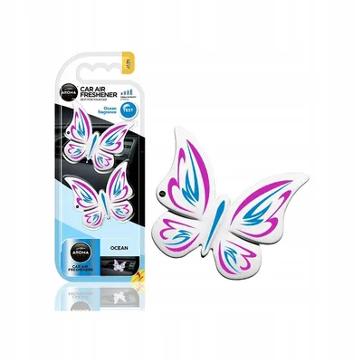 Produktbild von Aroma Car BUTTERFLY, Duft: "Motyle" (Schmetterlinge), Duftnote: Meeresbrise, 2 Stück, Lufterfrischer für den Innenraum, Auto-Duft