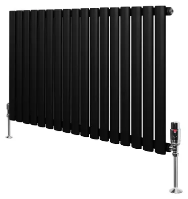 Productafbeelding van Radiator met thermostaaf en chromen ventiel – 600mm x 1020mm – Zwart