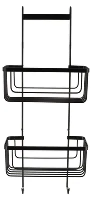 Produktbild von Tendance Hangendes Duschregal - schwarz - 2-lagig - 25 x 60 cm - Edelstahl - ohne Bohrung