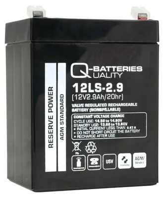Image de Q-Batteries 12LS-2.9 12V 2,9Ah Batterie au plomb non tissé / AGM VRLA
