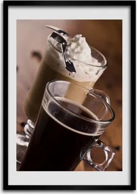 Produktbild von Bild - Bilderrahmen - 50 cm x 70 cm - MDF - Rahmen - Wandkunst Frappe Kaffee