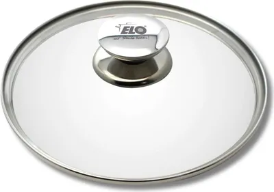 Image de ELO Couvercle en verre Galant Ø16cm avec bord en acier inoxydable et pommeau en acier inoxydable