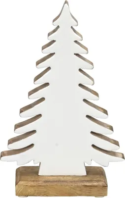 Produktbild von Tanne Holz weiß/natur Weihnachten Holztanne Mangoholz 14x5xH22cm