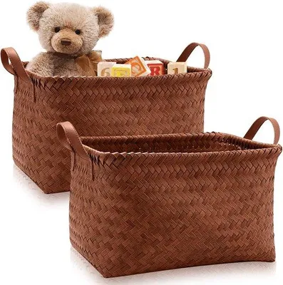 Produktbild von Famanu Aufbewahrungskörbe Set, 2 große Körbe mit stabilen Griffen für Regale