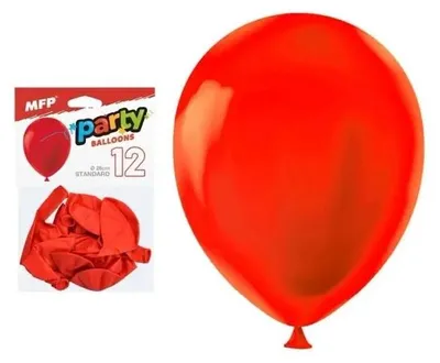 Image de Ballon gonflable rouge 26 cm, lot de 12 - MFP
