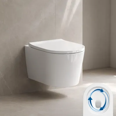 Produktbild von AQUA for you | WC-Becken - Lavita Versoni 3.0 - Hänge-WC Rimless - 49x36 cm - Weiß - mit WC-Sitz, Soft-Close, Wirbelspülung, Duroplast