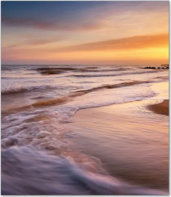 Produktbild von Wallario Herdabdeckplatte aus Glas, Größe 52 x 60 cm 1-teilig, Motiv Sonnenuntergang am Strand - Abendspaziergang