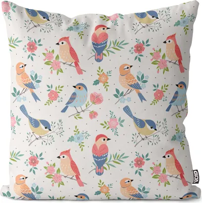 Produktbild von VOID Florale Vögel Blüten Kissenbezug Kissenhülle Sofakissen Kissen Deko Outdoor-Kissen Dekokissen