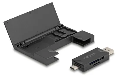 Produktbild von DeLOCK 91014, MMC, MicroSD (TransFlash), SD, Schwarz, 5000 Mbit/s, USB 3.2 Gen 1 (3.1 Gen 1) Type-A/Type-C, 60 mm, 85 mm