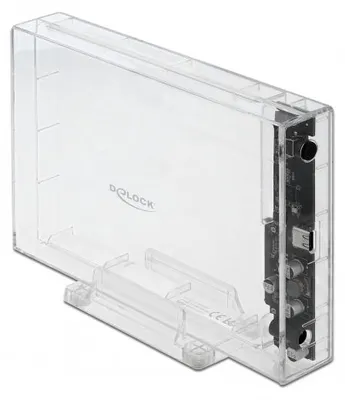 Produktbild von Externes Gehäuse für 3.5" SATA HDD mit USB Type-C Buchse (transparent)
