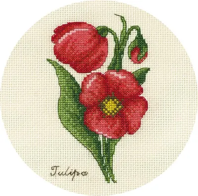 Produktbild von Panna Kreuzstichset "Tulpenstrauß" 13x17cm, Zählmuster