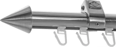 Produktbild von Innenlauf Edelstahl Look Gardinenstange 20mm Deckenträger 1-läufig schräge Kappe, Länge wählbar D50 E31 I