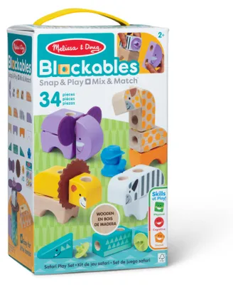 Produktbild von Melissa & Doug Blockables Safari Bauset, 34 Teile, 2 Jahr(e), 34 Stück(e), Holz
