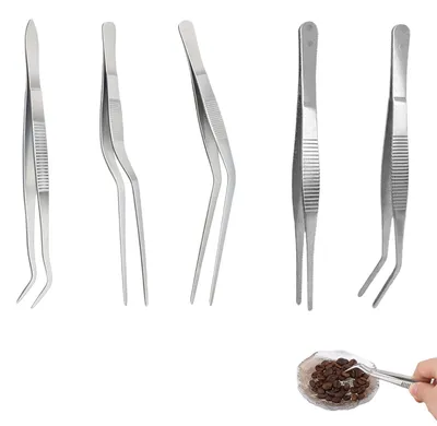 5er Set Küchenpincetten 16 cm Edelstahl Präzision